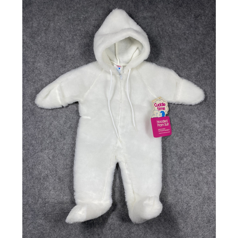 Vintage Cuddle Time Hooded Pram Suit Small 0-6 Months Baby Outerwear NWT USA